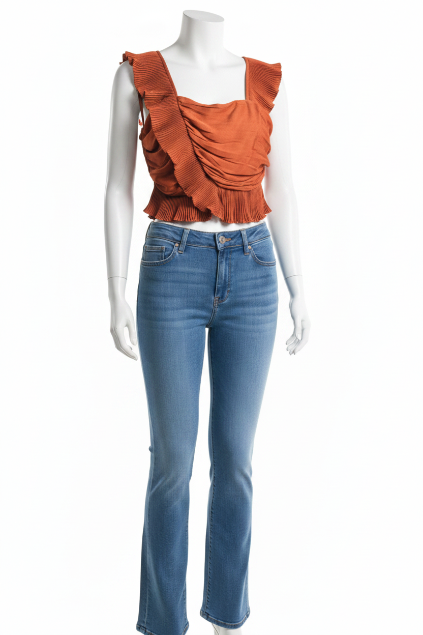 Orange Ruffle Top