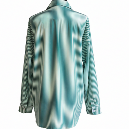 Oversized Green Stripe Shirt