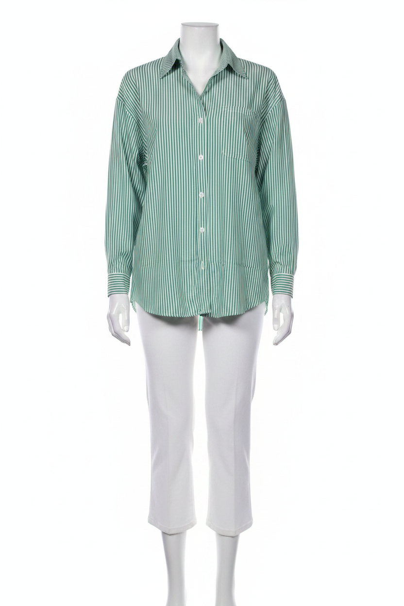 Oversized Green Stripe Shirt