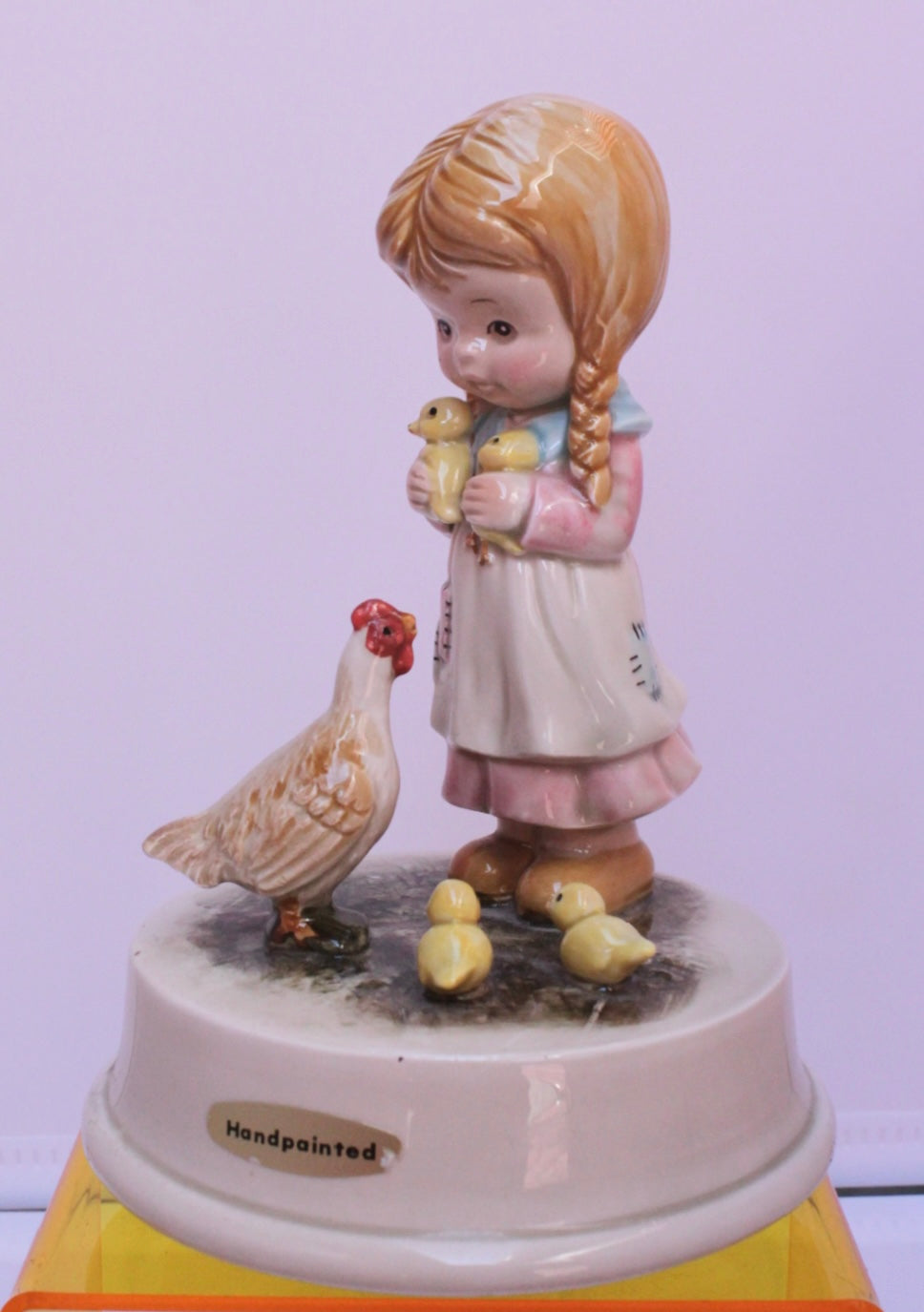 Girl with Hen and Chicks, "True Love" Music Box