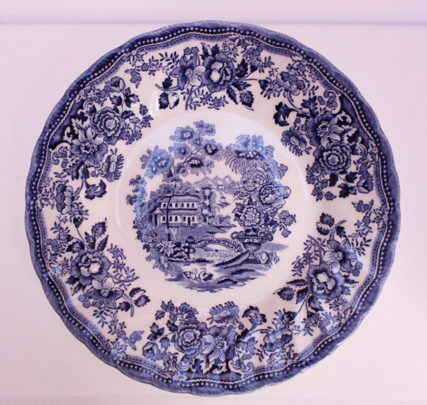Blue and White Country Design plate