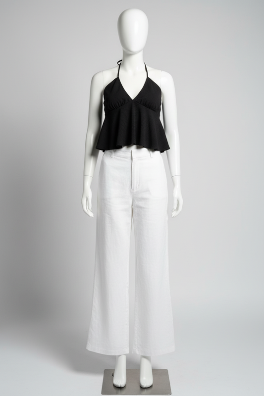 Black Tie Halter Top