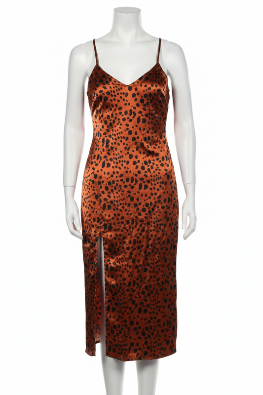 Silky Leopard Print Maxi Dress