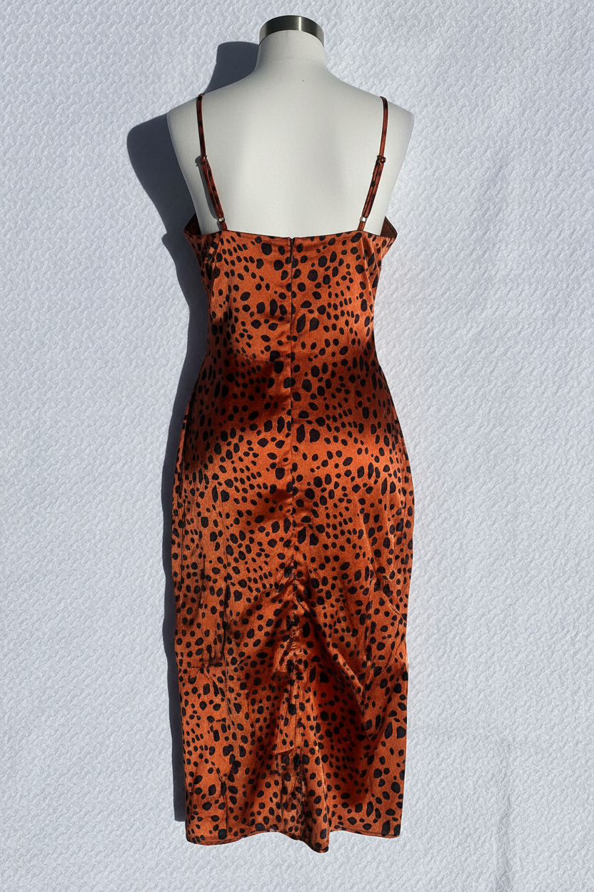 Silky Leopard Print Maxi Dress