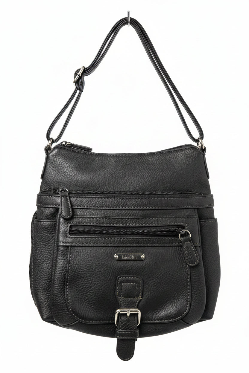Mid Size Black Leather Bag