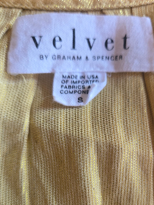 Yellow V-Neck Short Sleeve Top