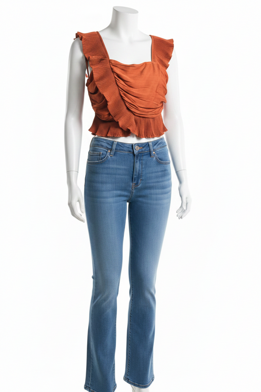 Orange Ruffle Top