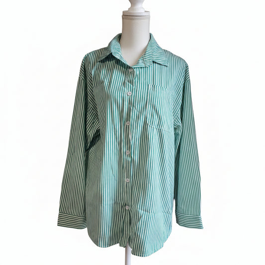 Oversized Green Stripe Shirt