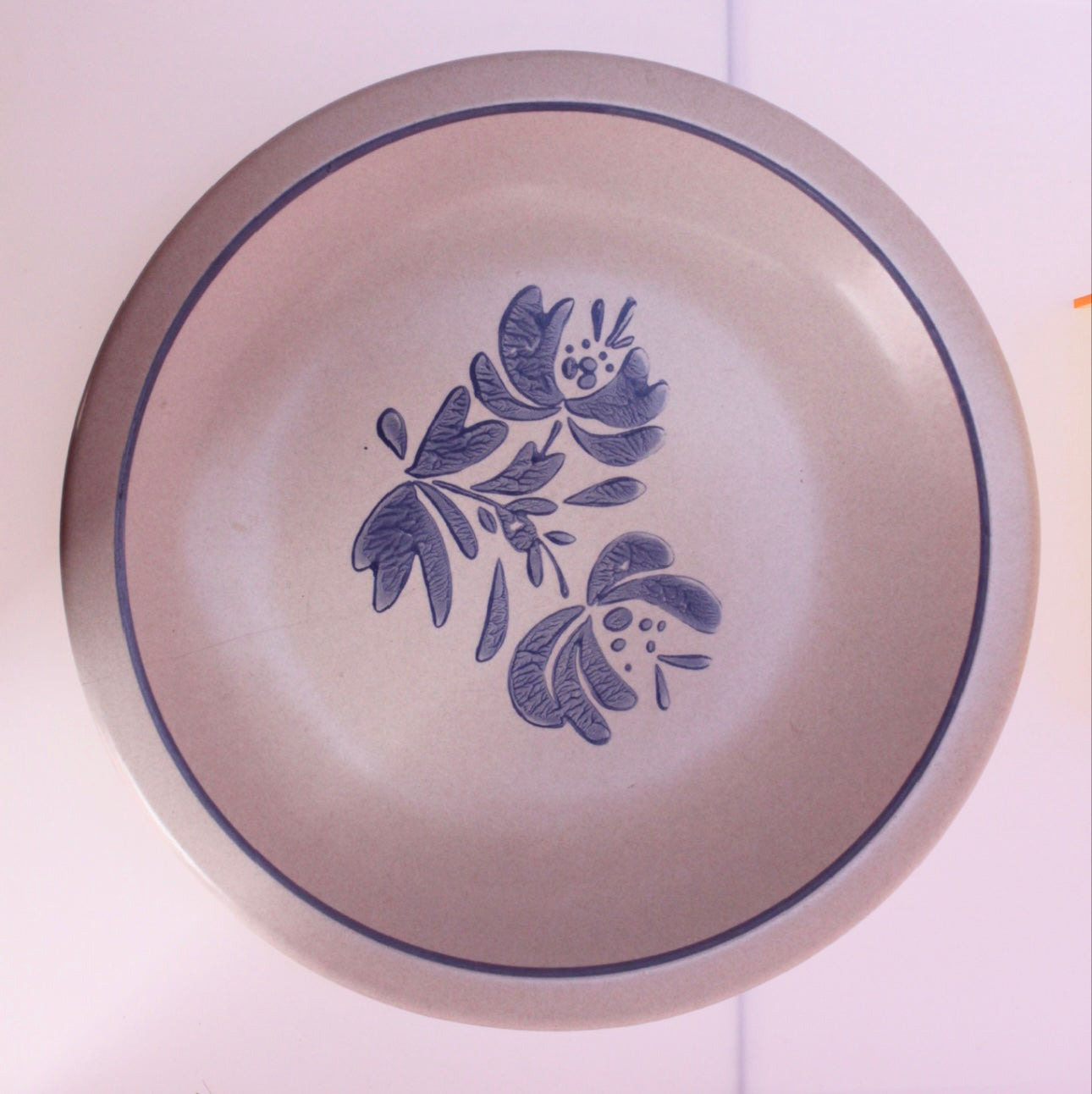 Plate with Blue Leaves