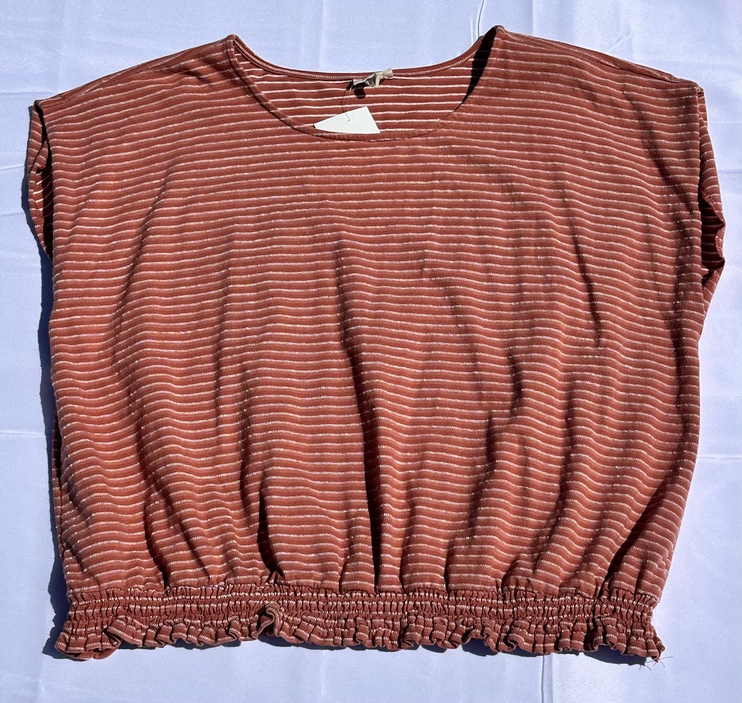 Coral with White Stripes Balloon Top
