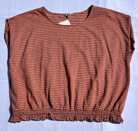 Coral with White Stripes Balloon Top