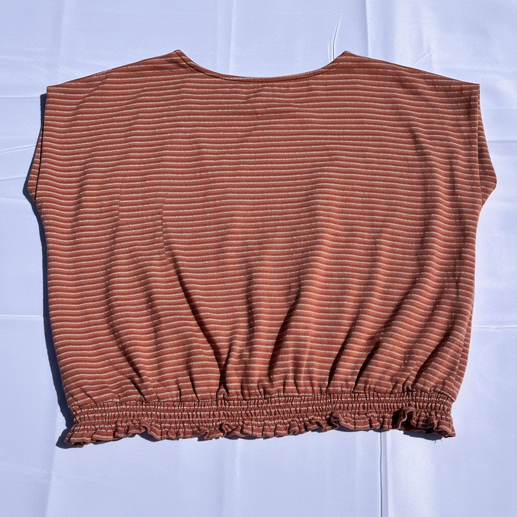Coral with White Stripes Balloon Top