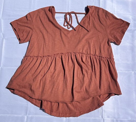 Mauve Babydoll open back tee