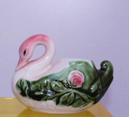 Small Pink Swan Candle Holder