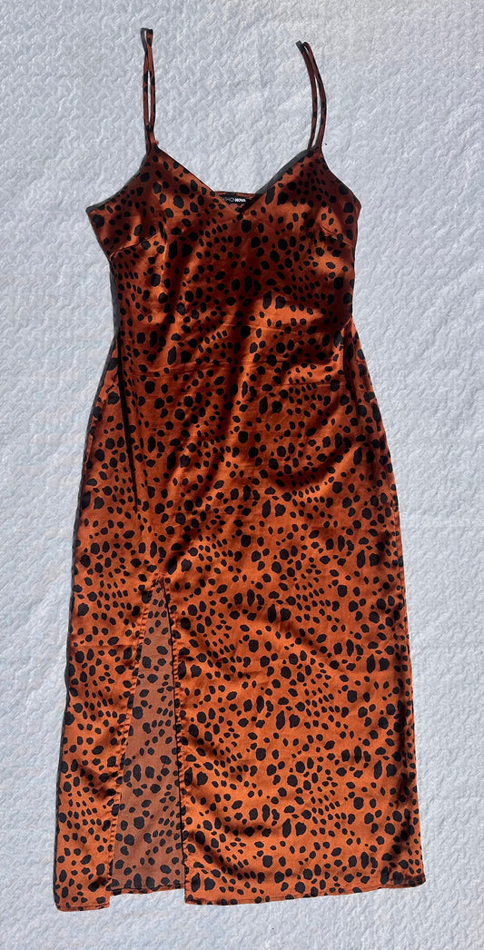 Silky Leopard Print Maxi Dress
