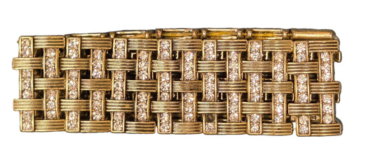 Metal and Rhinestone Cuff Bracelet