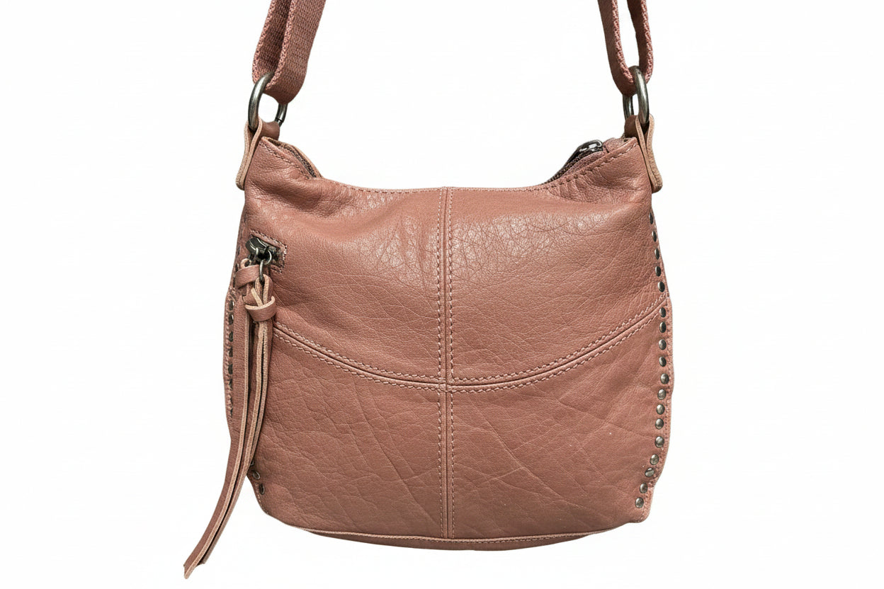 Pink Leather Hobo Bag