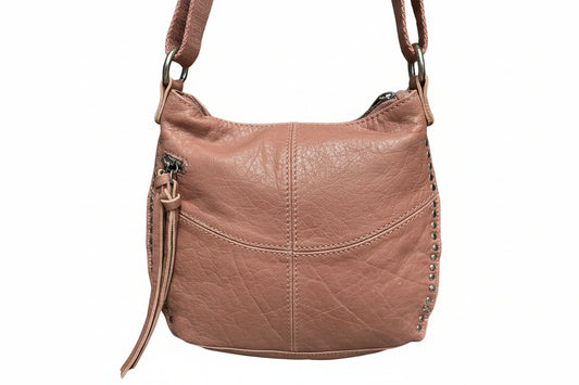 Pink Leather Hobo Bag