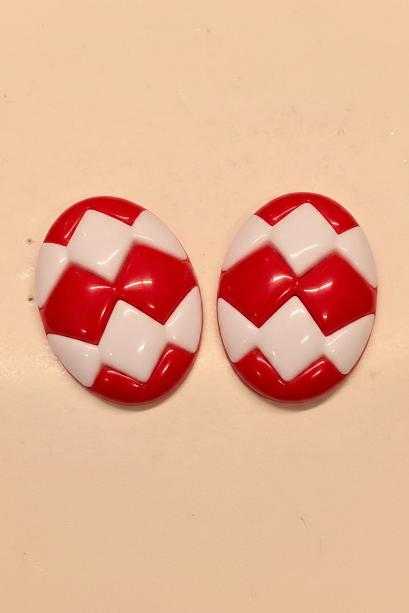 Red & White Earrings