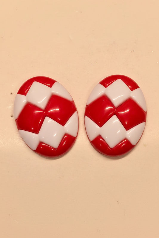 Red & White Earrings