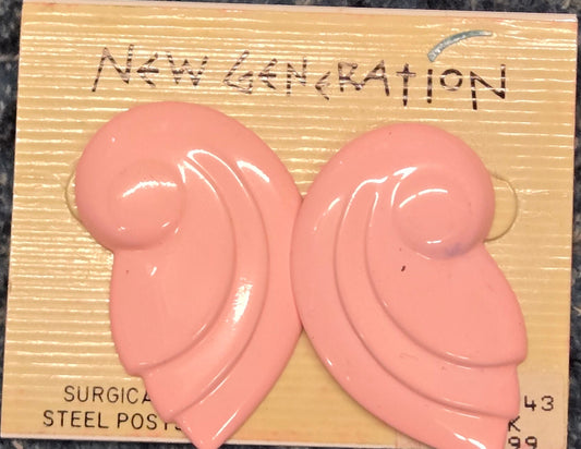Light Pink Shell Metal Earrings