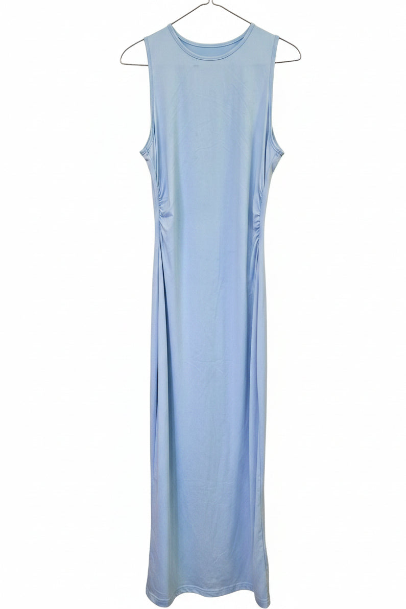 Baby Blue Ruched Maxi
