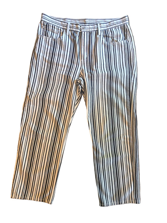 Blue & White Striped Jeans