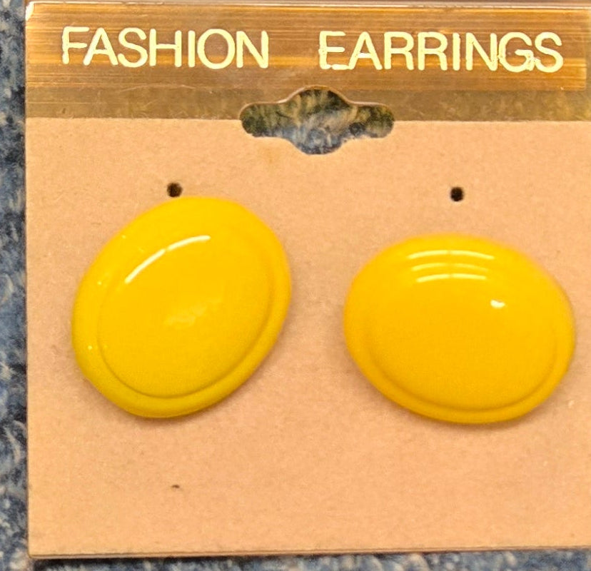 Yellow Button Earrings