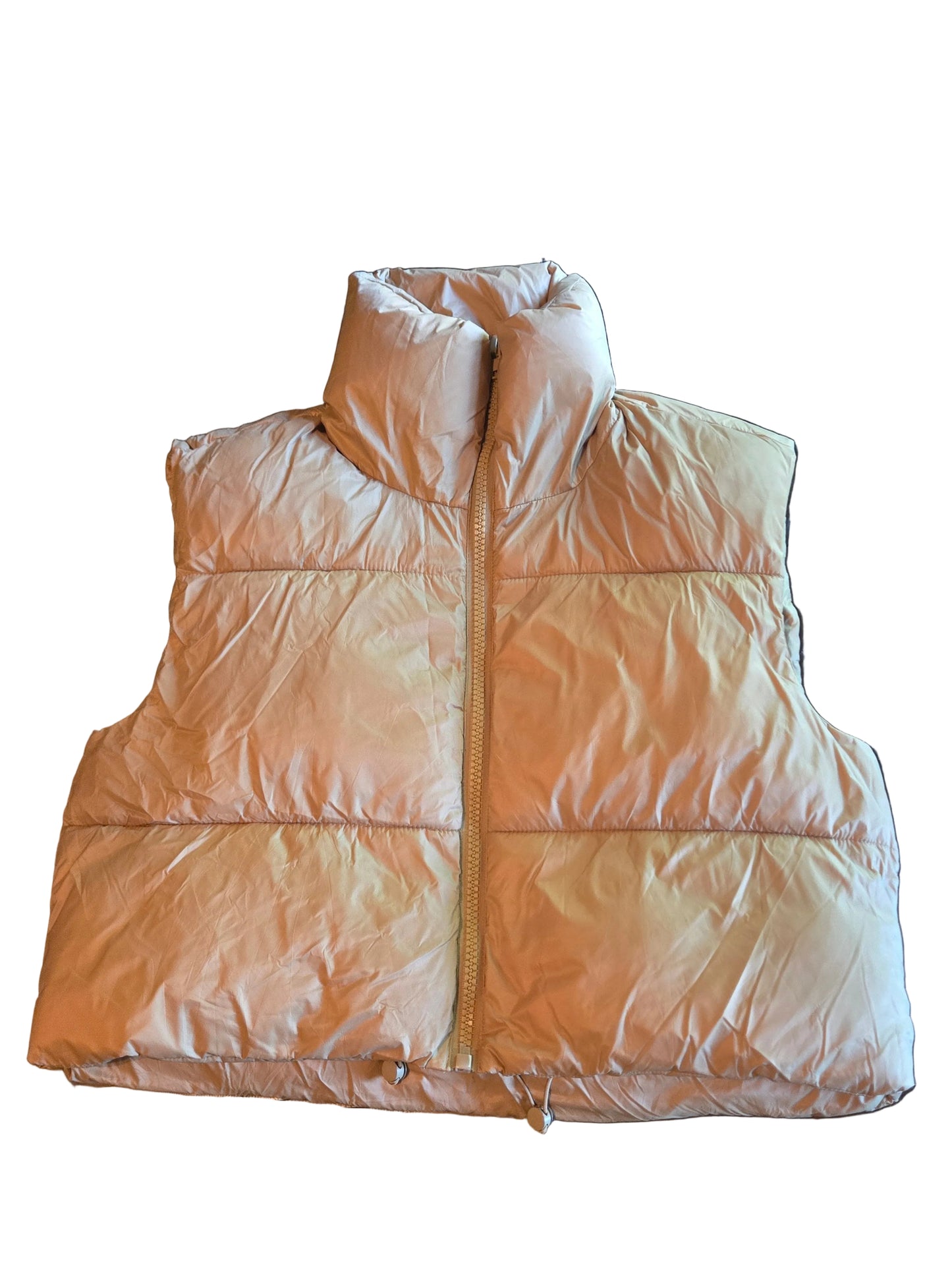 Tan Cropped Puffer