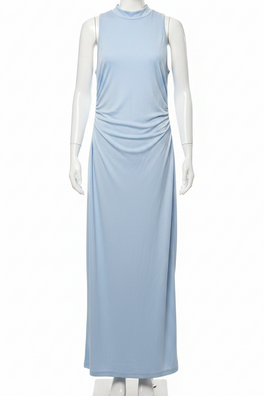 Baby Blue Ruched Maxi